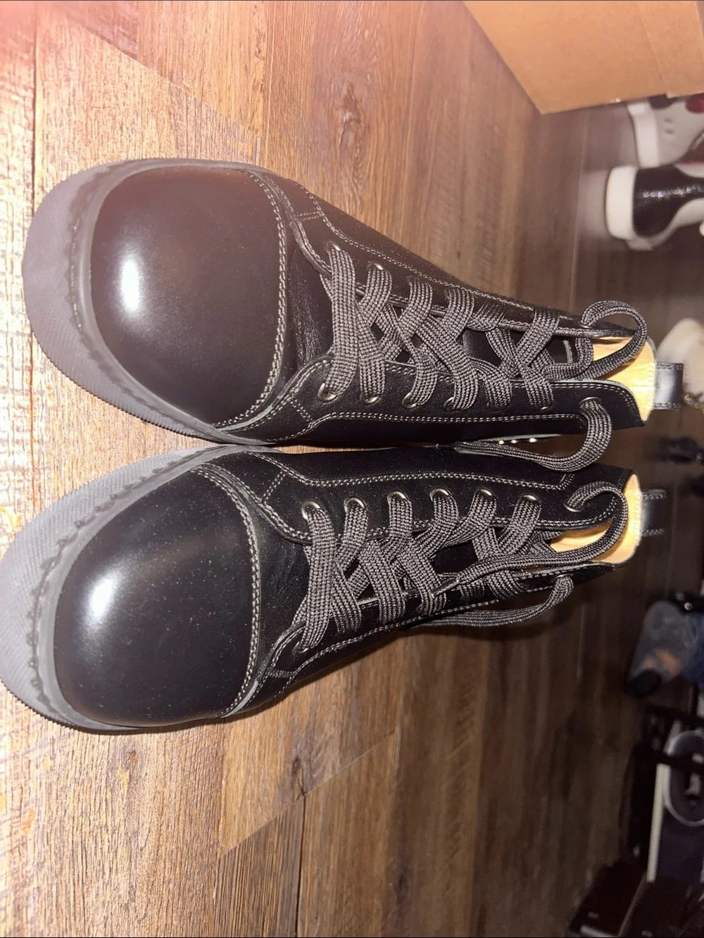 Christian Louboutin Men's Black Leather Lace-Up Boot